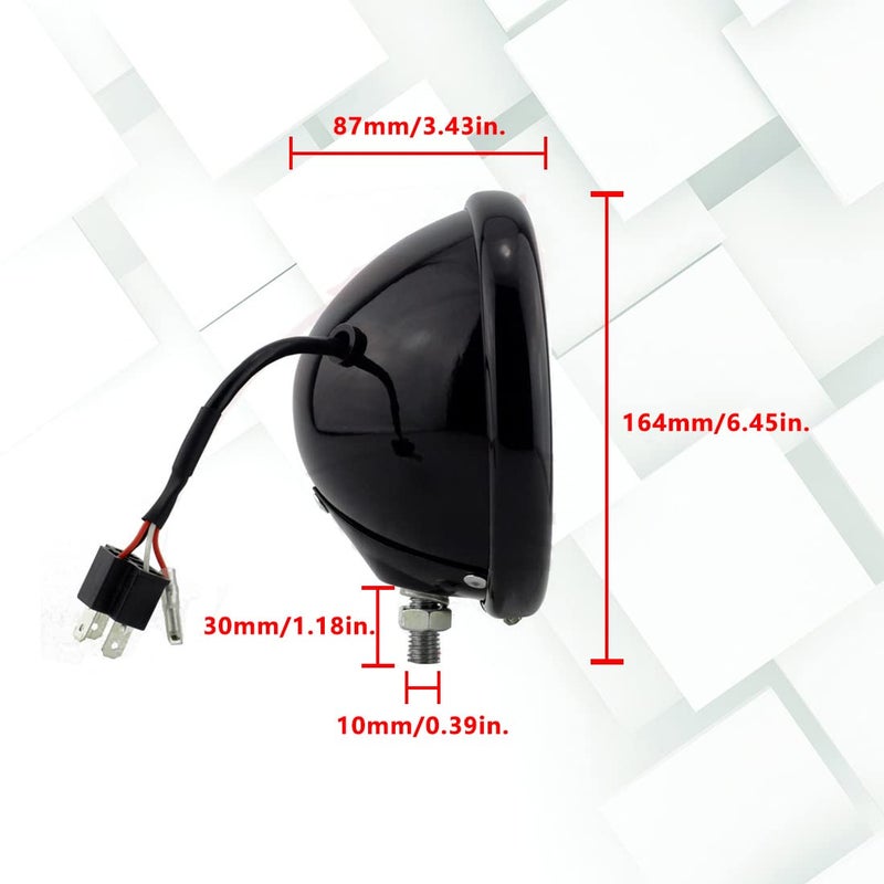 Autokun 5.75" Headlight Housing Motorcycle 5 3/4 inch Round LED Headlight Bucket for Motorcycle Headlamp Mounting, Black - Image 5
